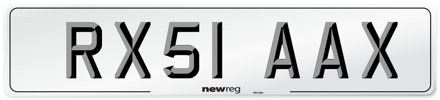 RX51 AAX Number Plate from New Reg